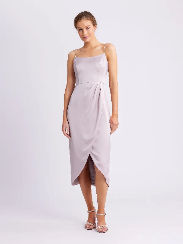 Flowy-Arm Midi Dresses -Montreal Cross Front Dress