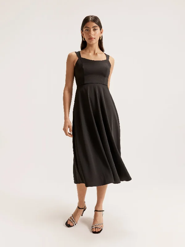 Side-Pleated Midi Dresses -New York Dress