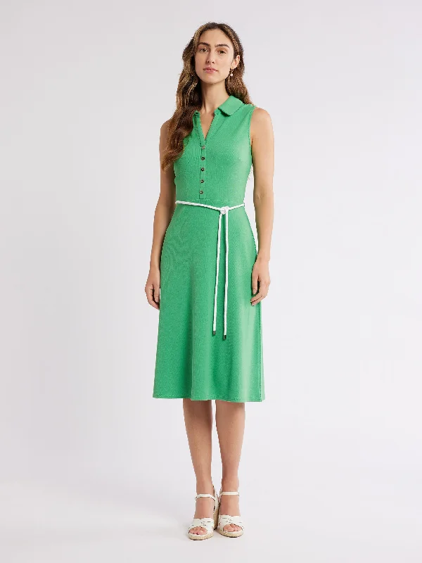 Midi Dresses for Lunch Outings -Sandy Rib Dress