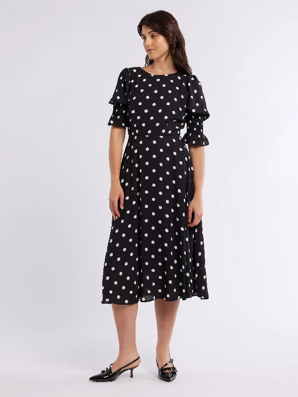 Small-Keyhole Midi Dresses -Dalmatian Midi Dress