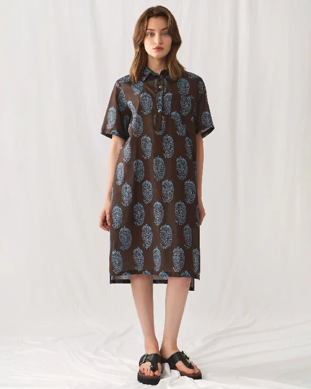 Midi Dresses for Friend Edge -Paisley Cotton Midi Dress