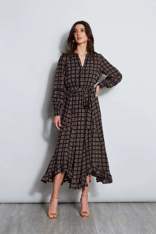 Midi Dresses for Relaxed Fun -T-Tahari Icon Dot Midi Dress