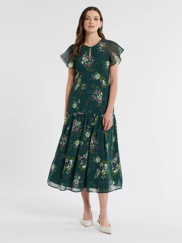 Midi Dresses for Anniversary Nights -Woodland Bloom Midi Dress