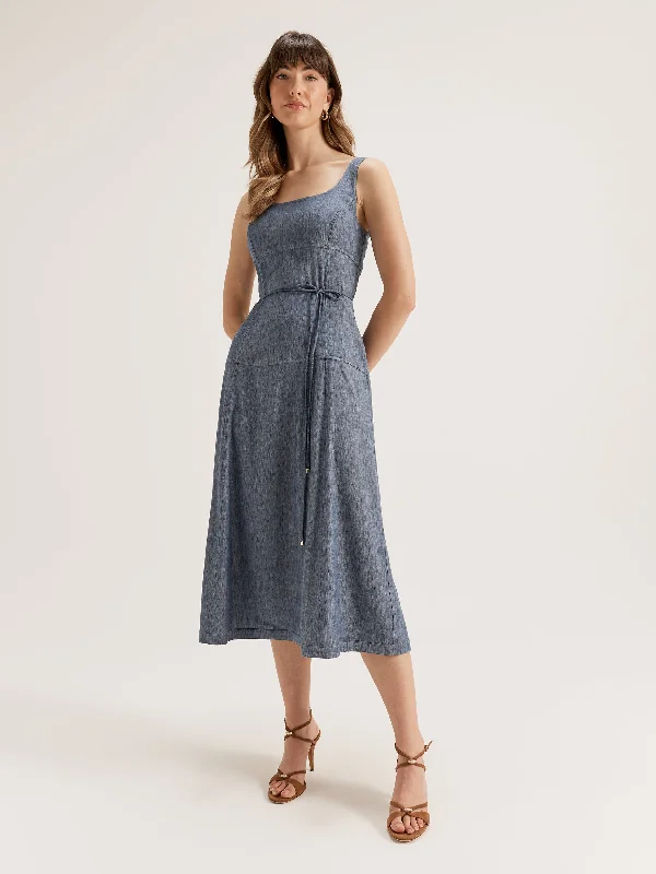 Frilled-Front Midi Dresses -Normandy Dress