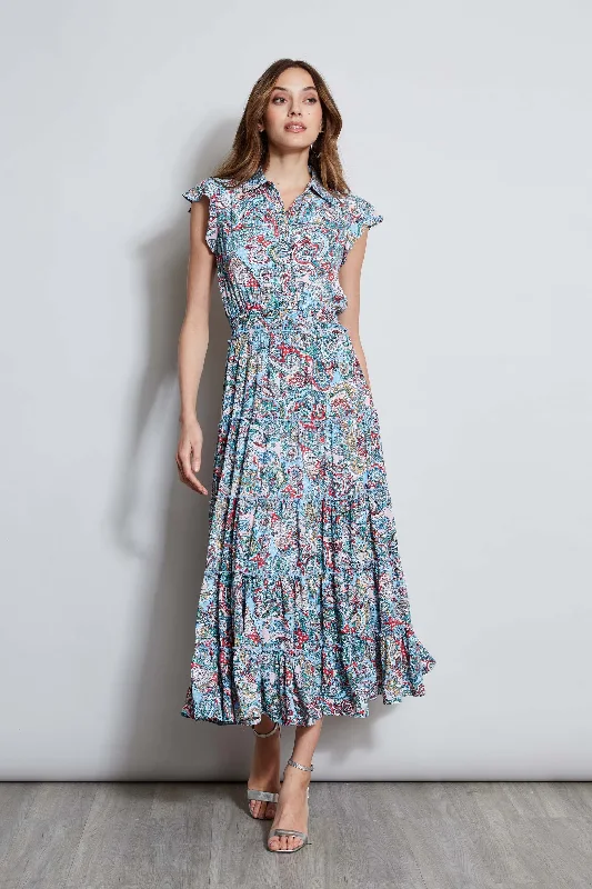 V-Top Midi Dresses -T-Tahari Paisley Midi Dress