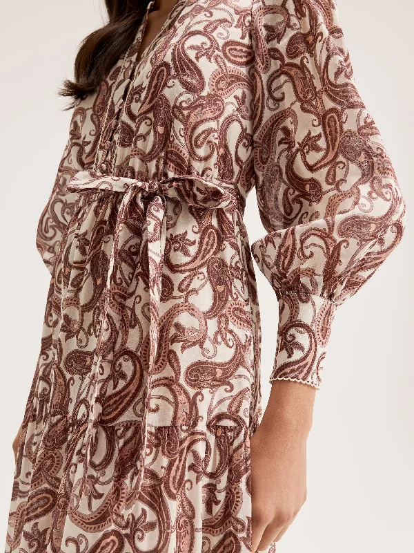 Woven-Texture Midi Dresses -Sorrento Paisley Dress