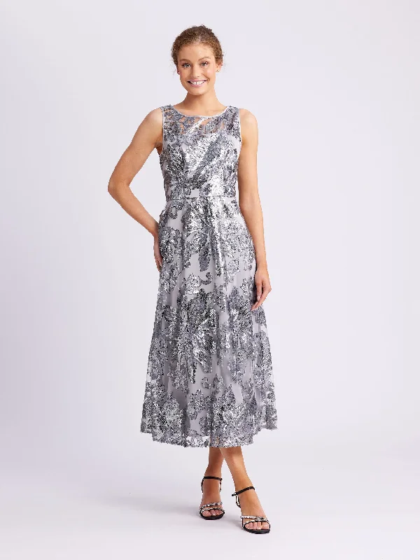 Airy-Fabric Midi Dresses -Lexi Sequin Midi Dress