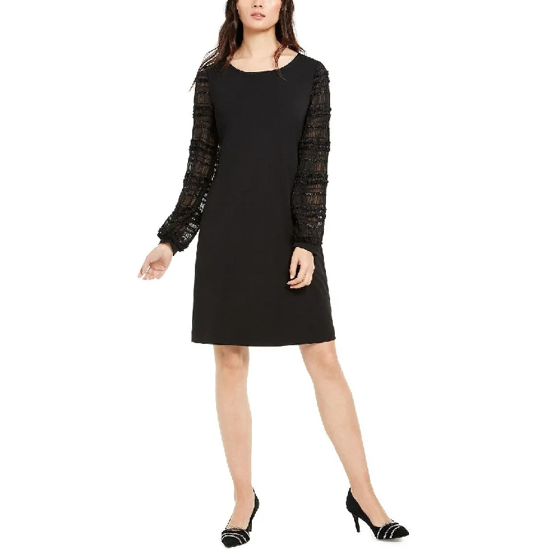 Farewell-Dinner Party Dress -Alfani Women's Above The Knee Shift Cocktail Dress Black Size M