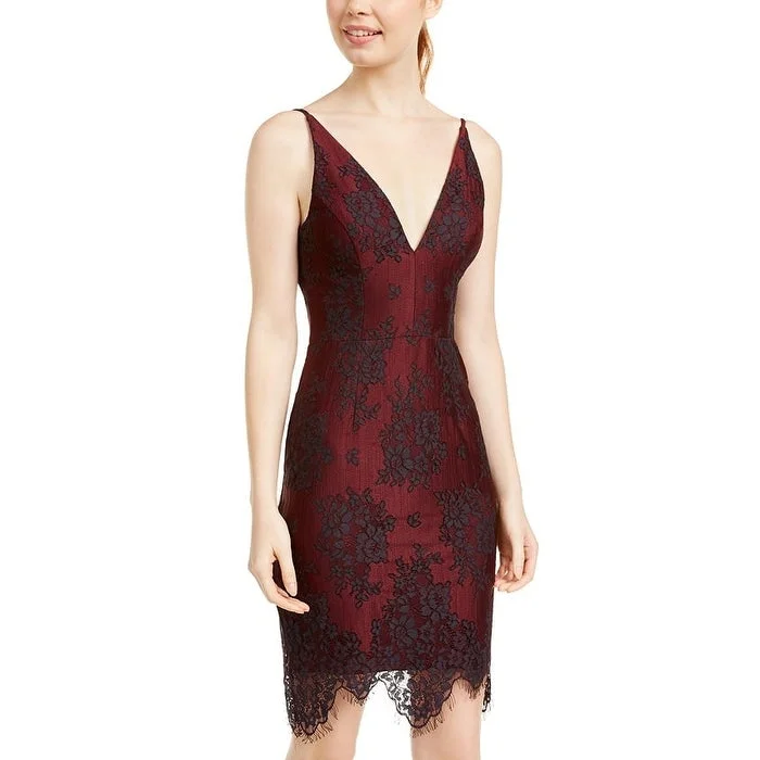 Blondie Nites Women's Sleeveless Short Body Con Cocktail Dress Red Size 5