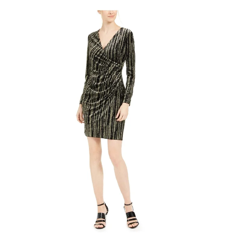 Day-Trip-Out Party Dress -Calvin Klein Women's Long Sleeve Short Sheath Cocktail Dress Black Size 14