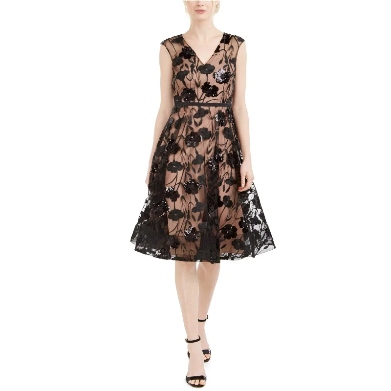 Button-Back Party Dress -Calvin Klein Womens Sequin Cocktail Dress