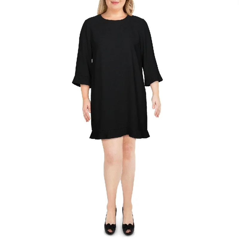 Holiday-Brunch Party Dress -CeCe Women's Crepe Pleated Cocktail Dress Black Size Medium