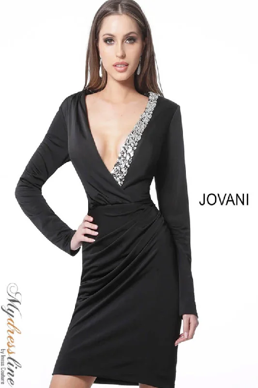 Ruffle-Front Party Dress -Jovani M65374