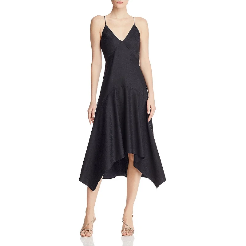 Lake-Date Party Dress -Keepsake Womens V-Neck Cocktail Asymmetrical Dress, Black, Large