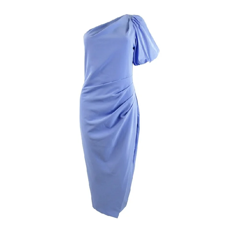 Shift-Back Party Dress -Lauren Ralph Lauren Women's One-Shoulder Crepe Cocktail Dress (6, Blue Loch)