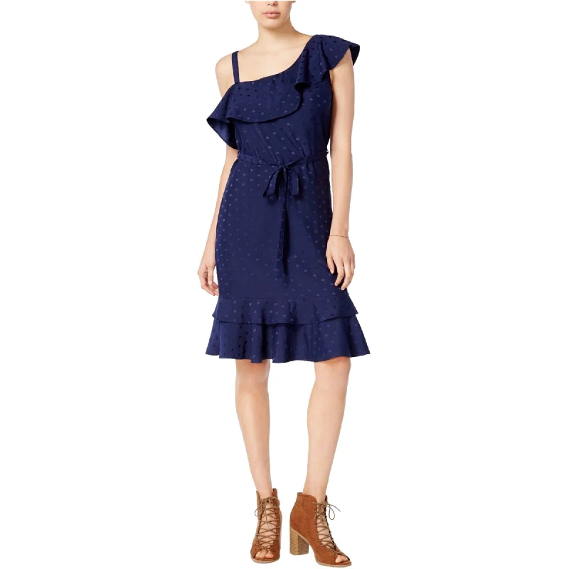 Maison Jules Womens One Shoulder Cocktail A-Line Dress