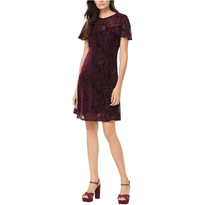 Michael Kors Womens Velvet A-line Cocktail Dress, Purple, 12