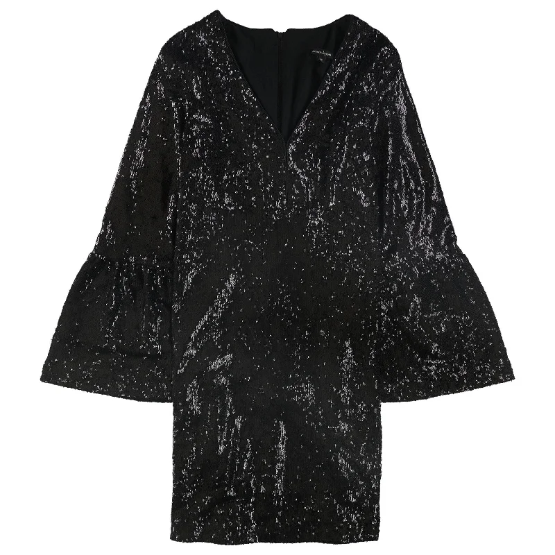 Nanette Lepore Womens Sequins Cocktail Dress, Black, 12