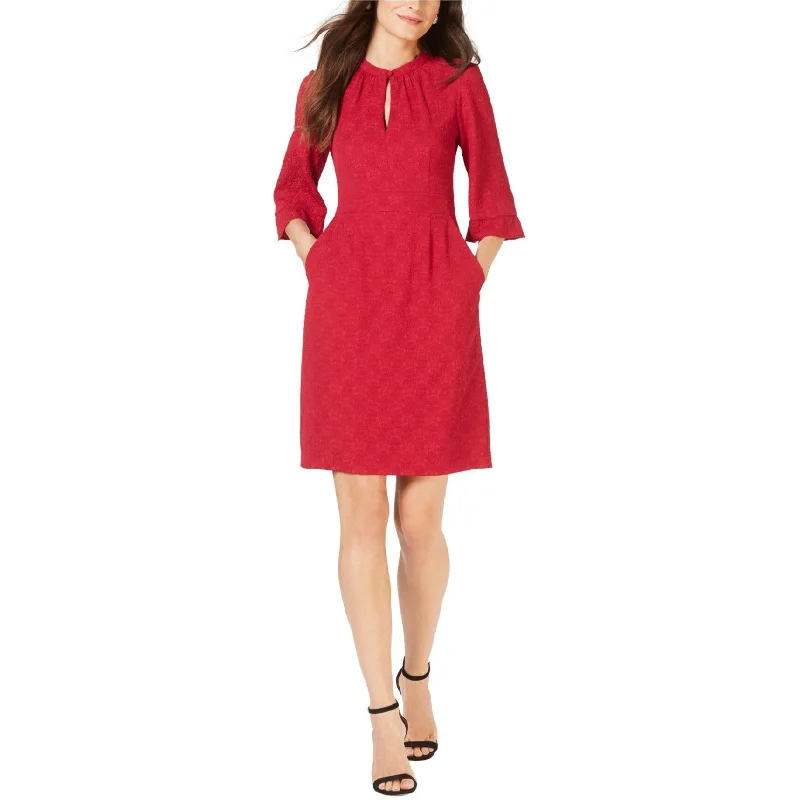 Rich-Silk Party Dress -Nanette Lepore Womens Textured Cocktail Dress, Red, 4