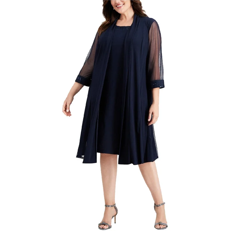 Rich-Velvet Party Dress -R&M Richards Womens 2-Piece Cocktail Dress, Blue, 20W