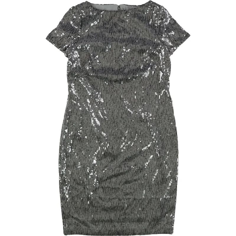 Smooth-Silk Party Dress -Ralph Lauren Womens Sequined Cocktail Dress