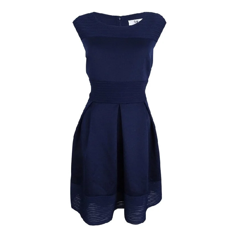 Long-Sleeve Party Dress for Cool Nights -SD Collection Women's Sleeveless Cocktail Dress (8, Navy)