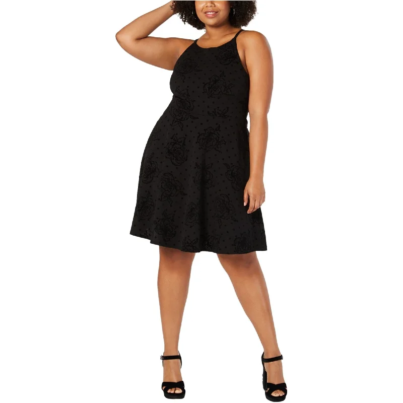 Wild-Hue Party Dress -Soprano Womens Flocked Cocktail Dress