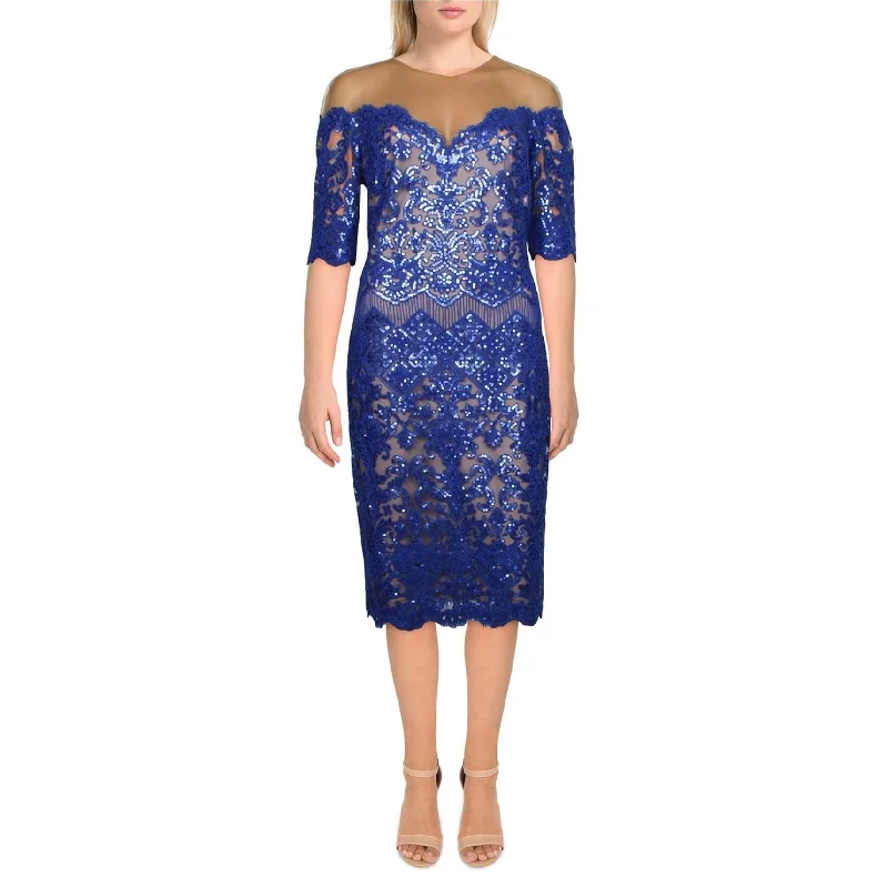 Tadashi Shoji Womens Sequin Cocktail Dress