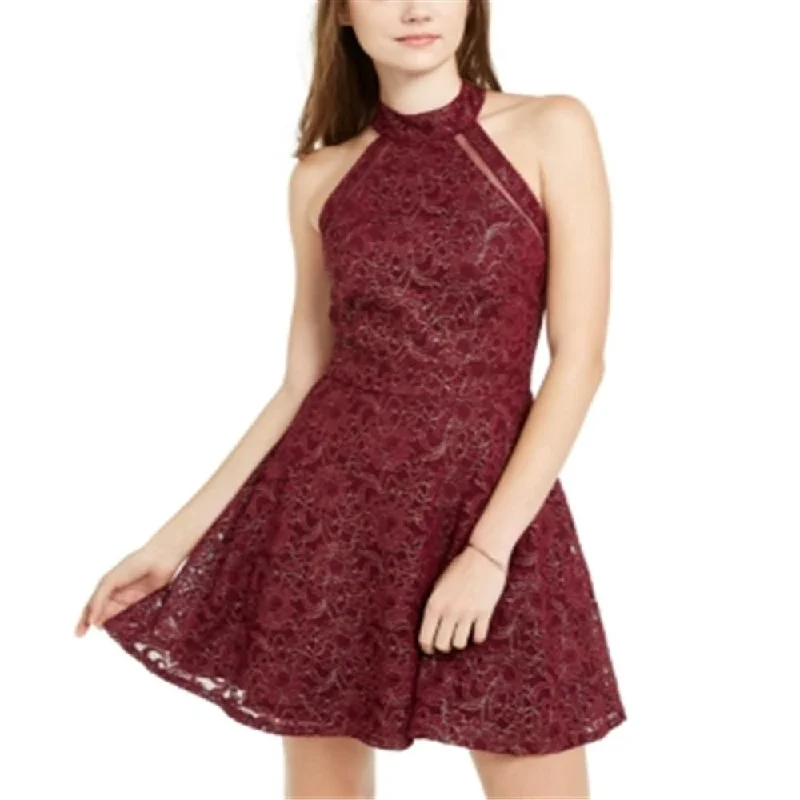 Relaxed-Fit Party Dress -Teeze Me Women's Open Back Mesh Cocktail and Party Dress Red Size 7-8