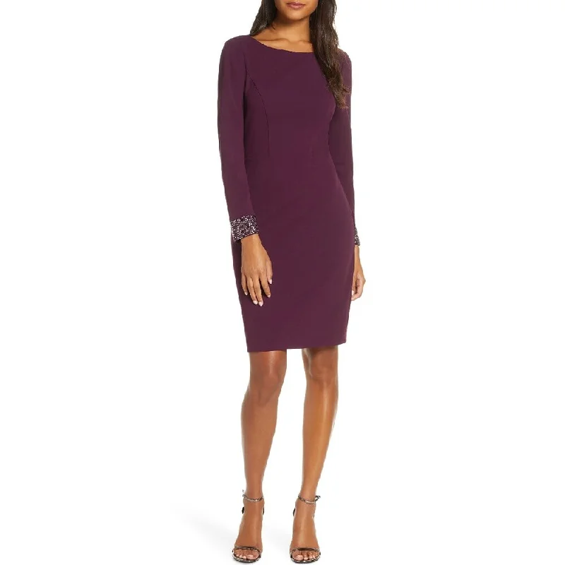 Fine-Print Party Dress -Vince Camuto Women's Embellished Cocktail Dress Purple Size 4