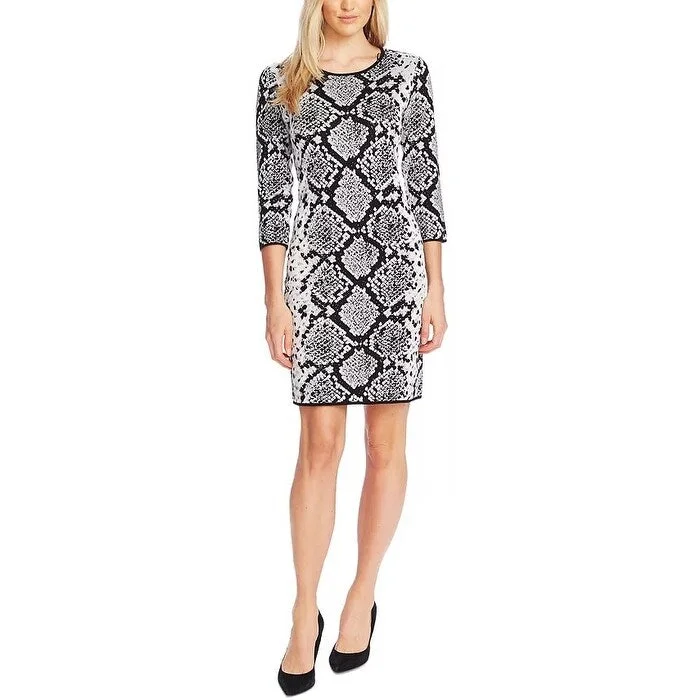 Vince Camuto Women's Jacquard Cotton Cocktail Dress Gray Size XL - X-Large