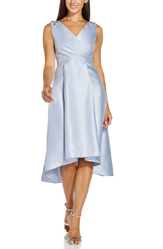 Fun-Chill Party Dress -10 - adrianna papell light blue embellished high low cocktail dress