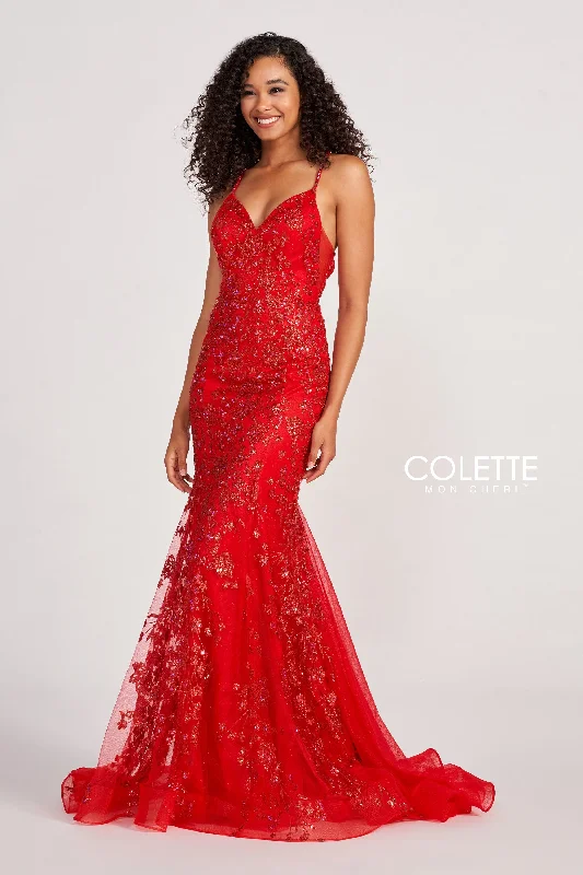 Stripe Evening Dress -Colette: CL2076