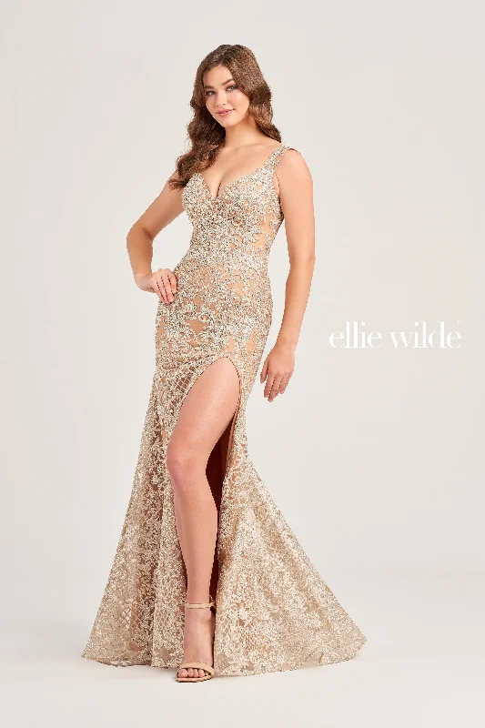 Stripe Evening Dress -Ellie Wilde: EW35091