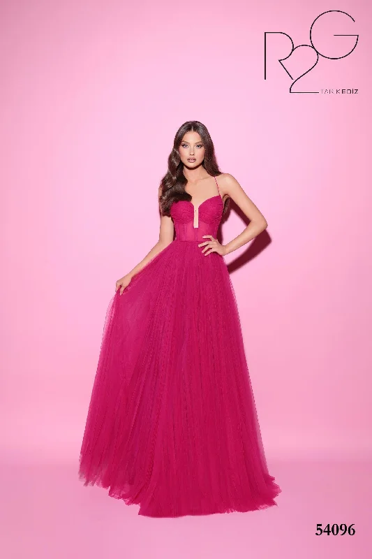 Ruffle Evening Dress -Tarik Ediz (R2G): 54096