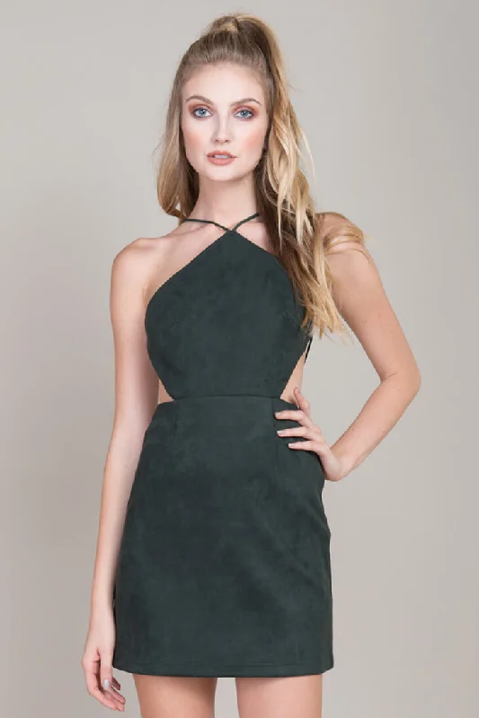 Coffee-Out Party Dress -Tasia Bodycon Cocktail Dress Forest Green