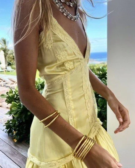 Button-Edge Party Dress -Glamorous Yellow V Neck Homecoming Dress,Yellow Cocktail Dress cc1336