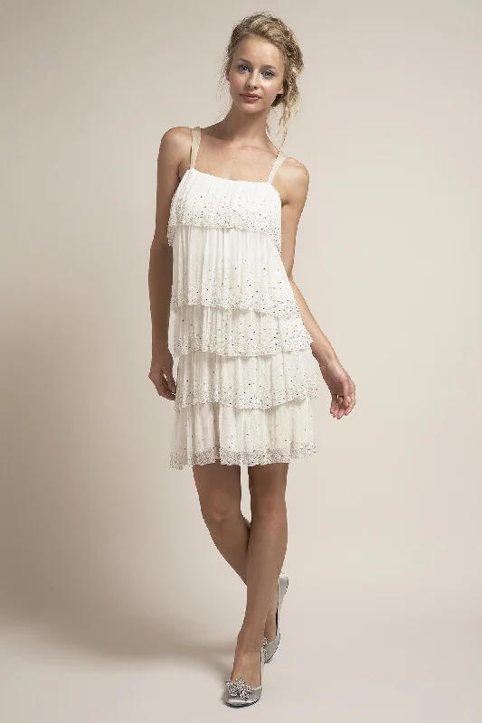 Linen Mini Dresses for Comfort -BP6252 Short Flapper Wedding Dress