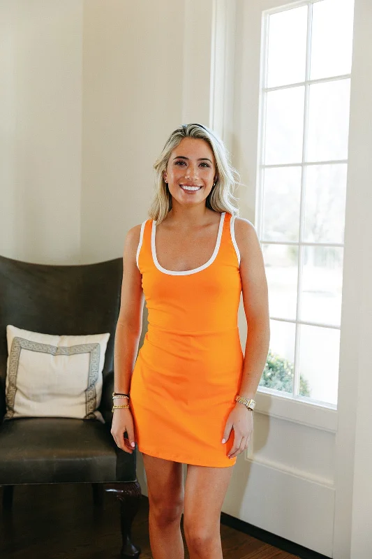 Mini Dresses for Vacation Days -Core Athletic Dress - Orange