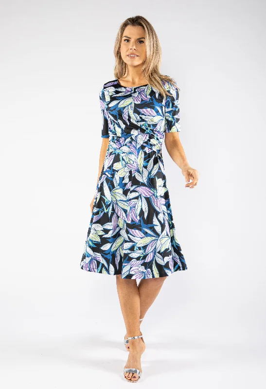 Mini Dresses for Roof Dates -Floral Waistband Detail Dress