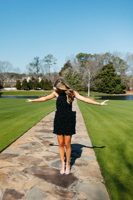 Mini Dresses for Casual Dates -Lady Bow Dress - Black