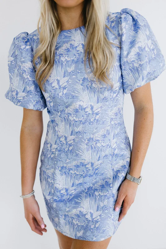 Mini Dresses with Tiered Hemlines -Lelani Mini Dress - Blue