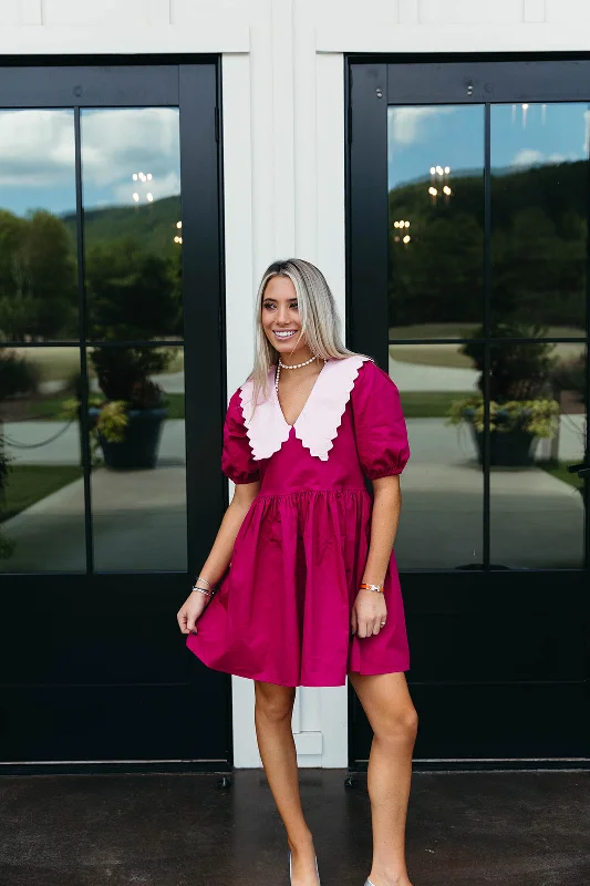 Mini Dresses in Sleek Designs -Scout Mini Dress - Magenta