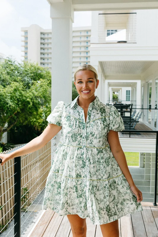 Mini Dresses in Neon Colors -Send A Postcard Mini Dress - Ivy Green