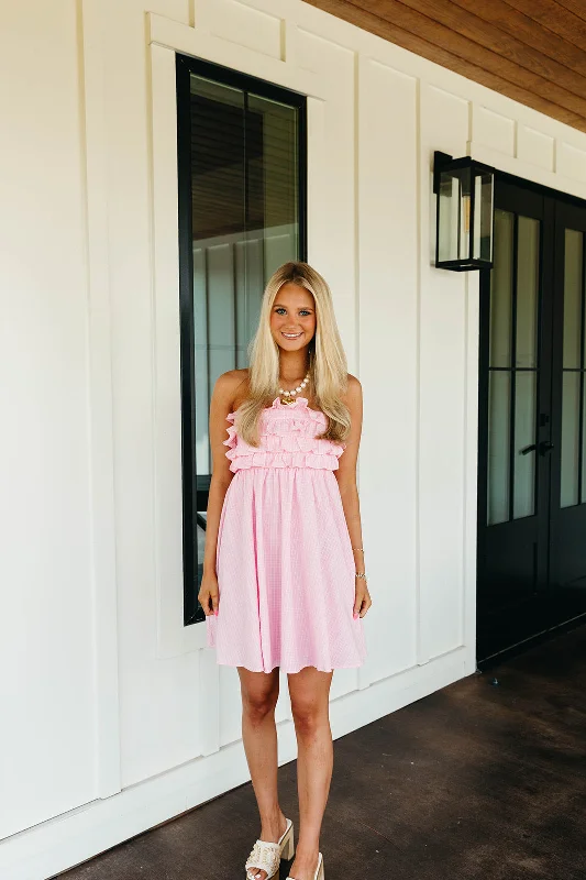 Chiffon Mini Dresses for Lightness -What's New Mini Dress - Pink