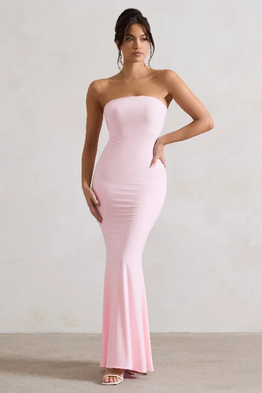 Crinkle Maxi Dresses -Ceremony | Pink Bandeau Maxi Dress