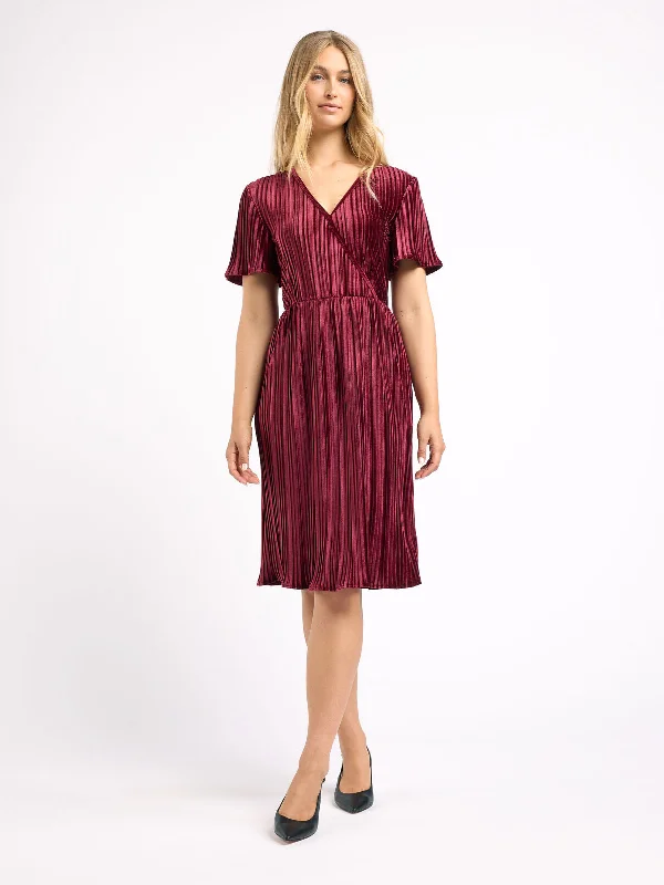 Shiny Midi Dresses for Glam -Orla Velvet Dress